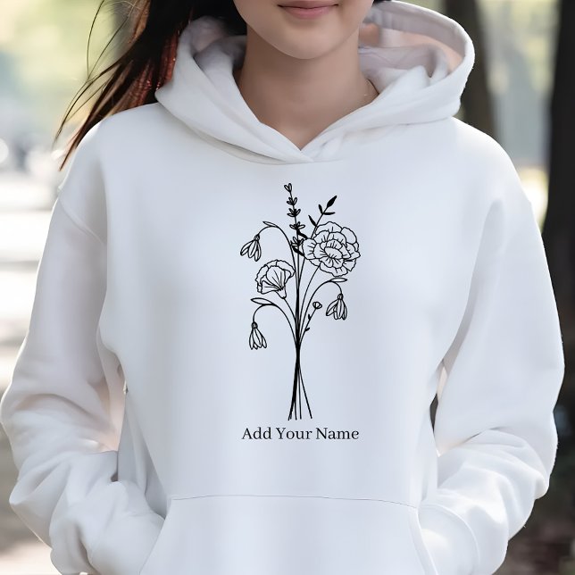 Pull À Capuche Élégant Fleur sauvage de bouquet de fleur de naiss (Créateur téléchargé)