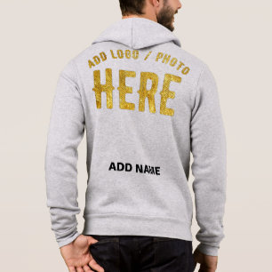 PULL À CAPUCHE ÉLÉGANT MODERNE PERSONNALISABLE GRIS VÉRIFIÉ DE MA