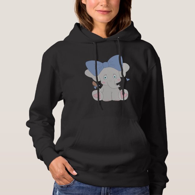 Pull À Capuche Eléphant Beaux Animaux Eléphants Bleus Pour Enfant (Devant)