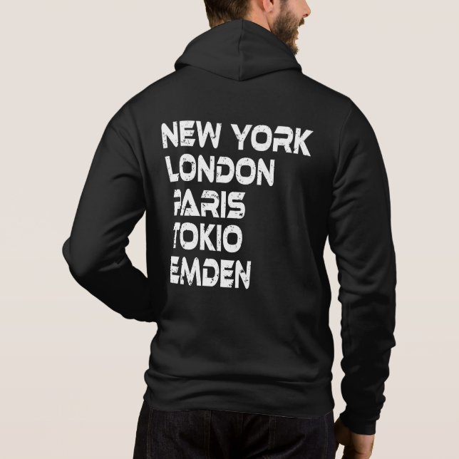 Pull À Capuche Emden New York Tokyo Paris Hoodie (Dos)