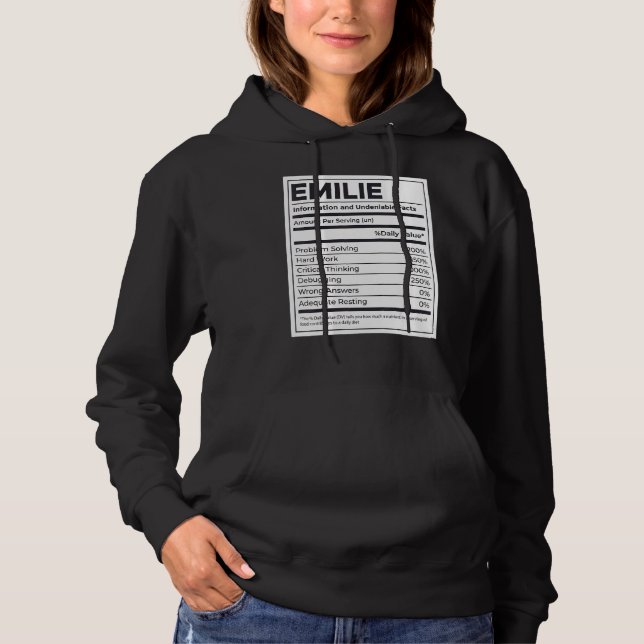 Pull À Capuche Emilie Nutrition Information Problème Résoudre Dur (Devant)