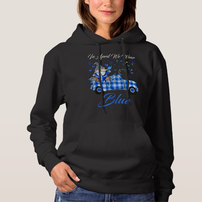 Pull À Capuche En Avril, Nous Portons Une Attention Bleue À La Pr (Devant)