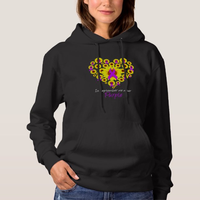 Pull À Capuche En Septembre Nous Portons Violet Alzheimer Sensibi (Devant)