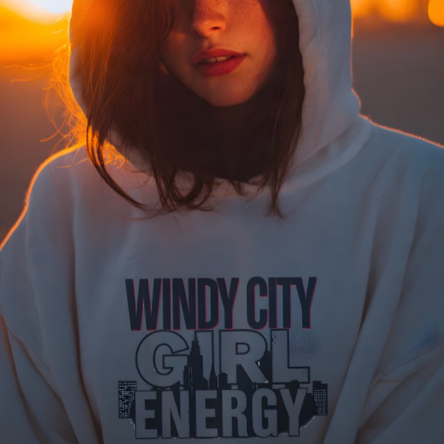 Pull À Capuche Énergie de Fille de la Ville Ventée (Créateur téléchargé)