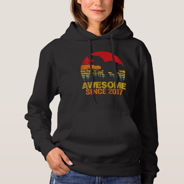 Pull À Capuche Enfants 5Anniversaire Dinosaur Trex 5 Anniversaire (Devant)