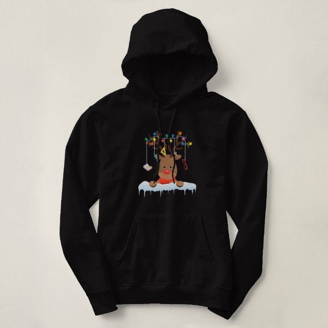 Pull À Capuche Enfants Enseignant Étudiant Reindeer Équipage de N (Design devant)