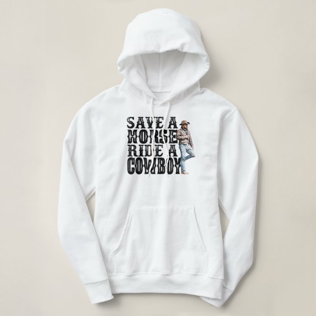 Pull À Capuche Enregistrer une balade à cheval un cowboy T-shirt  (Design devant)