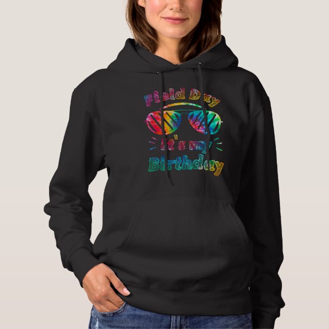 Pull À Capuche Enseignants de jour de terrain C'est mon anniversa (Devant)