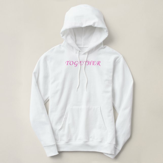Pull À Capuche Ensemble Mignon Vêtements Couple Cœur Divisé Femme (Design devant)