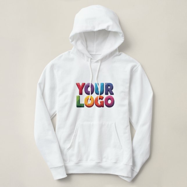 Pull À Capuche Entreprise simple avec logo et texte personnalisés (Design devant)