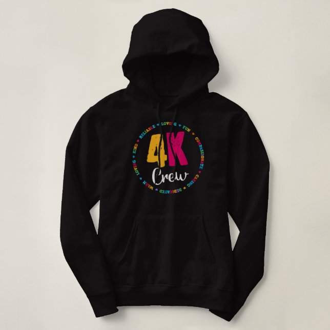 Pull À Capuche Équipe de 4K Équipe Enseignant Jardin d'école mate (Design devant)