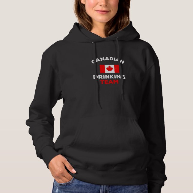 Pull À Capuche Équipe de boisson canadienne Drapeau feuille d'éra (Devant)