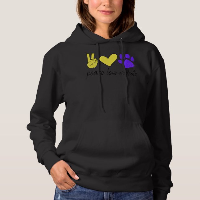 Pull À Capuche Équipe de l'école Peace Love Wildcats (Devant)