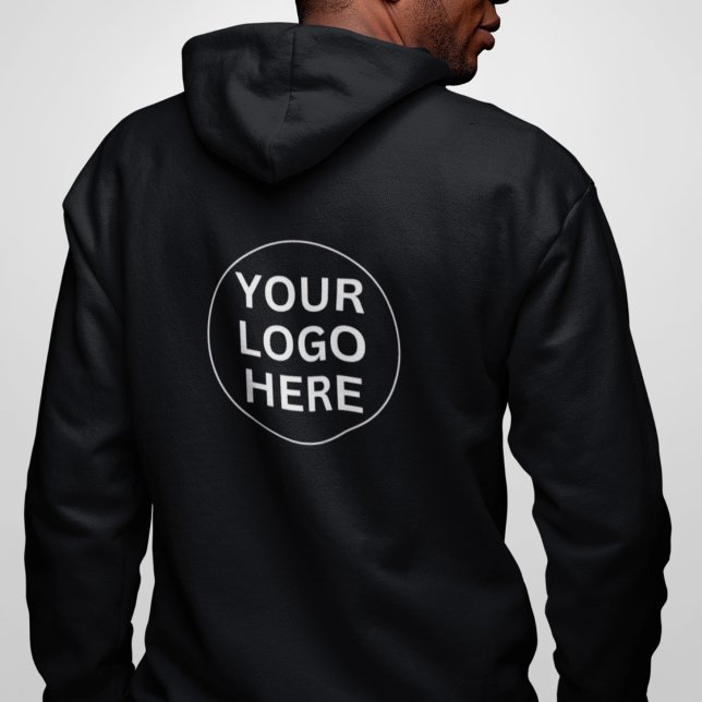 Pull À Capuche Équipe de logo d'entreprise noir promotionnel marq (Créateur téléchargé)