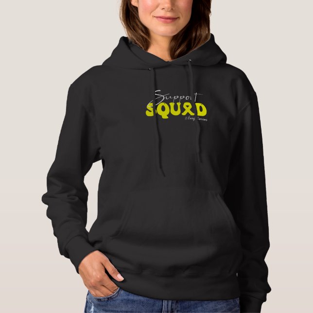 Pull À Capuche Équipe de soutien Ruban Jaune de Sensibilisation a (Devant)