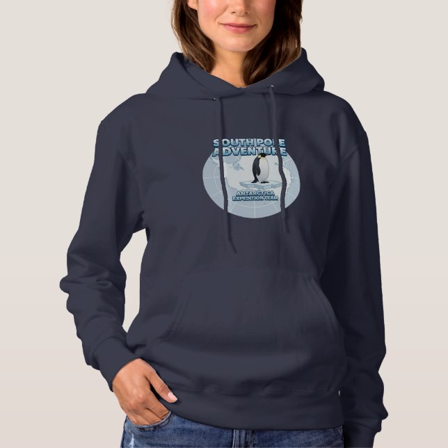 Pull À Capuche Équipe d'expédition en Antarctique, aventure au pô (Devant)