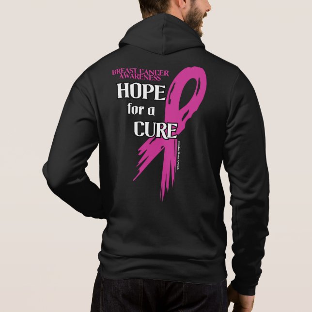 Pull À Capuche Espoir de guérison/Ruban déchiré...Cancer du sein (Dos)