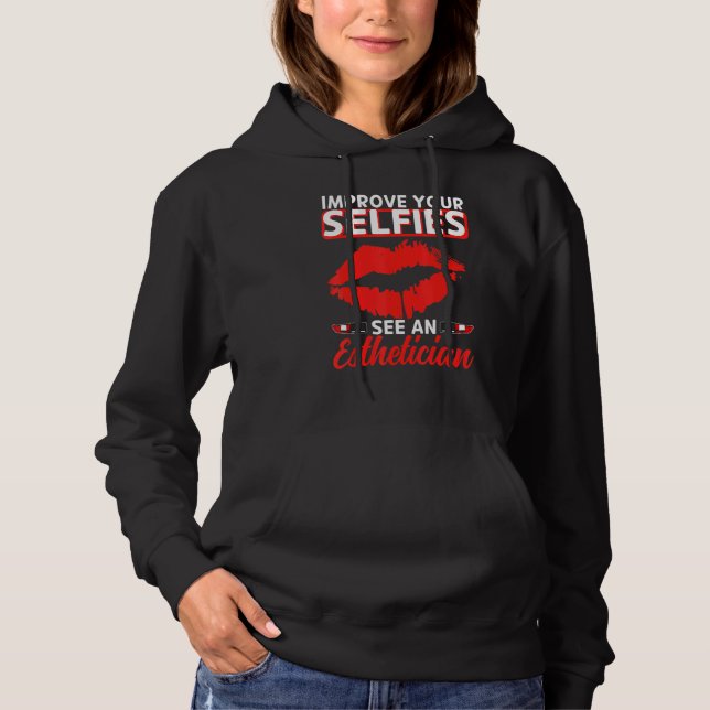 Pull À Capuche Esthétique Selfies Lèvres Esthétique Beauticier Co (Devant)