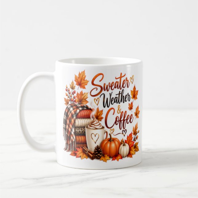 Pull à capuche et café | Tasse de citrouille autom (Gauche)