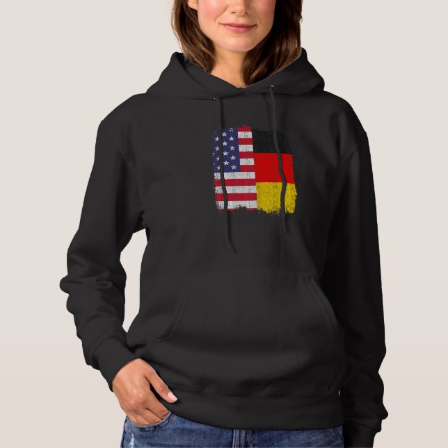 Pull À Capuche États-Unis Allemagne Drapeau américain Allemand 1 (Devant)