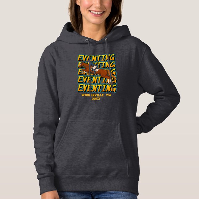 Pull À Capuche Événement équestre personnalisé Nom de l'événement (Devant)
