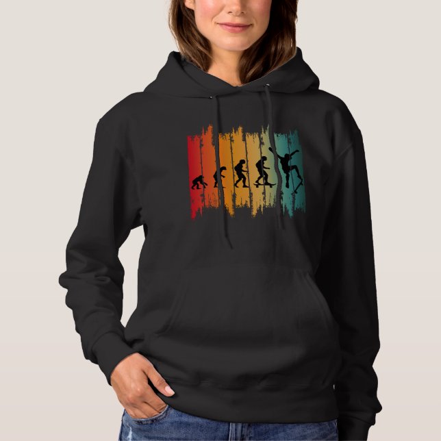 Pull À Capuche Évolution du skateur de skateboard (Devant)