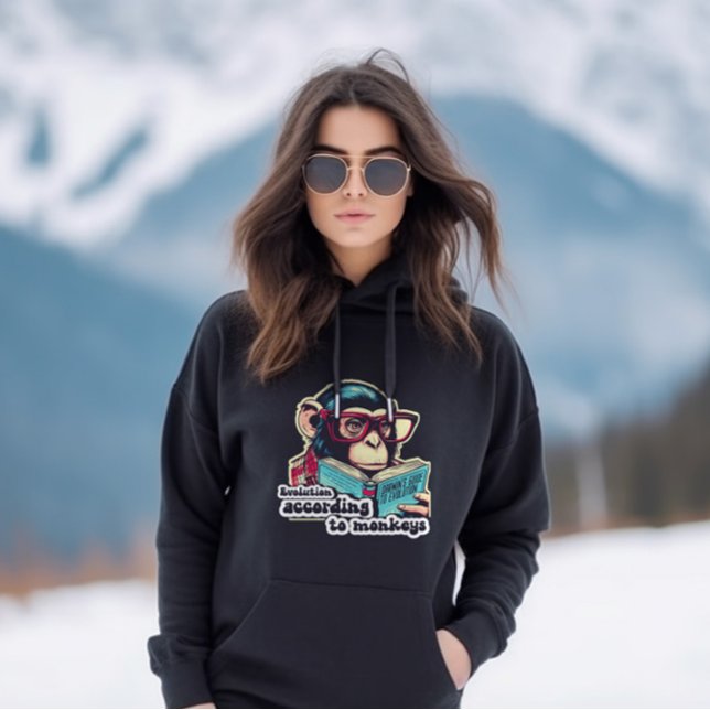 Pull À Capuche Évolution selon les moines (Créateur téléchargé)