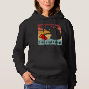 Pull À Capuche Faire Ce Que Je Veux Vintage Chat Rouge Coupe Drôl