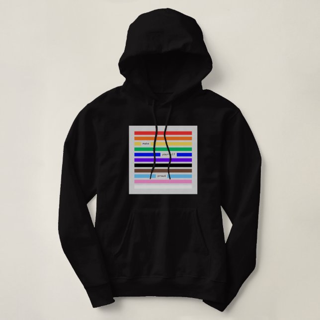 Pull À Capuche Faites-vous Fier Arc-en-ciel Caviardage Fierté 202 (Design devant)