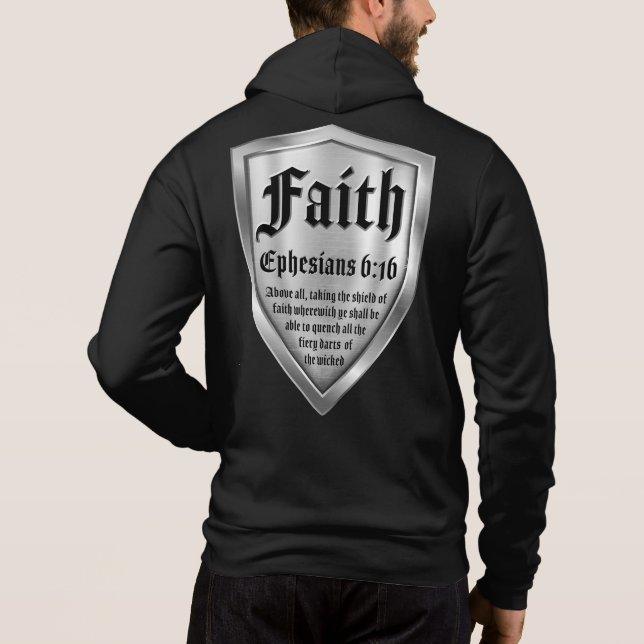 Pull À Capuche Faith Bouclier foi chrétienne Bible Verse Ephésien (Dos)