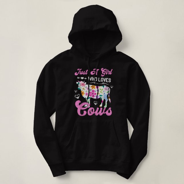 Pull À Capuche Farmer Filles Animaux Fleurs Aime Juste Une Fille  (Design devant)