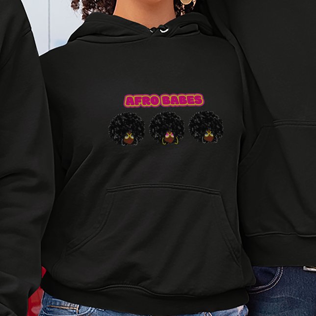 Pull À Capuche Femme Afro-Américaine - Afro Babes, Noire  (Afro Babes Hoodie)