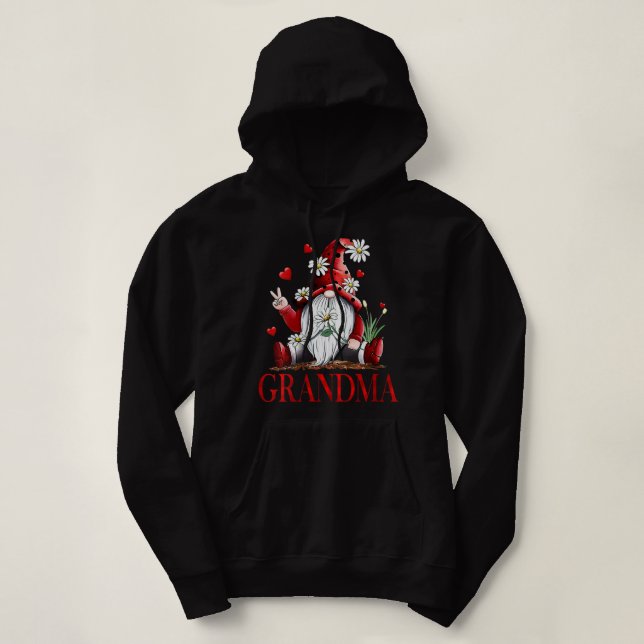 Pull À Capuche Femme Amour Drôle Être Appelée Grand-Mère Gnome Va (Design devant)