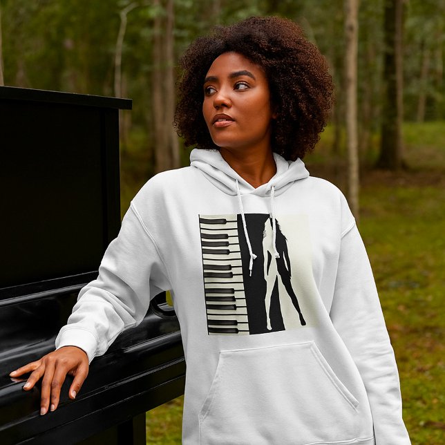 Pull À Capuche Femme au piano (Créateur téléchargé)