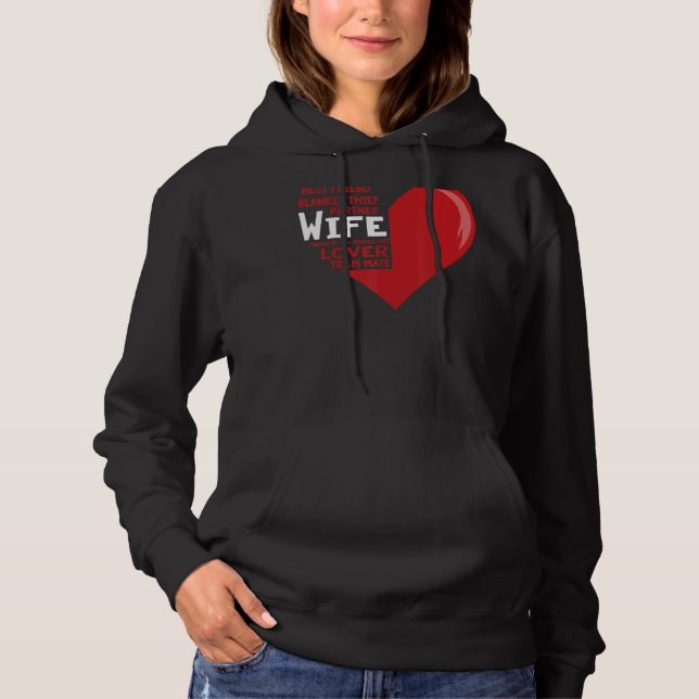 Pull À Capuche Femme Avec Dire Meilleur Ami Équipe Mate (Devant)