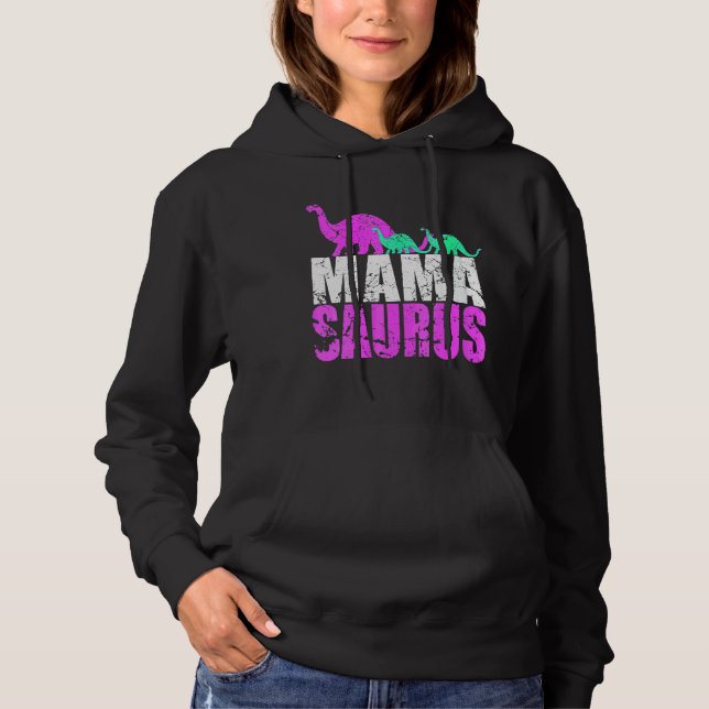 Pull À Capuche Femme célibataire Mama Saurus Dinosaure Pour la da (Devant)