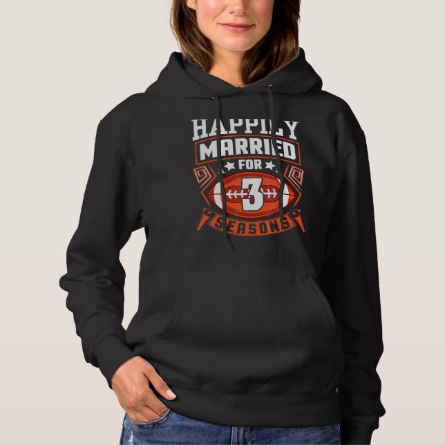 Pull À Capuche Femme De Mari Heureusement Mariée Pendant 3 Ans Fo (Devant)