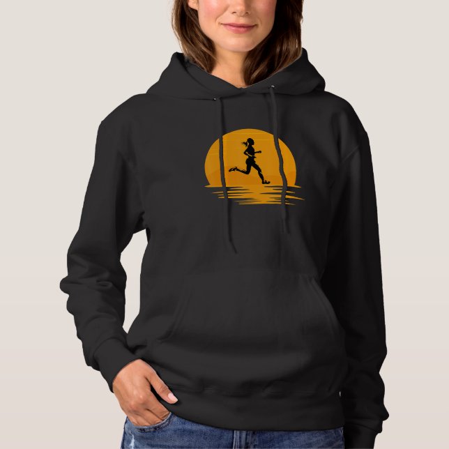Pull À Capuche Femme de sport Marathon Course Athlète Coureuse en (Devant)
