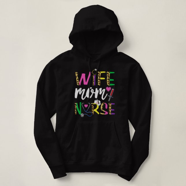Pull À Capuche Femme Maman Infirmière Soins infirmiers mignonnes  (Design devant)