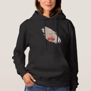 Pull À Capuche Femme Sensuelle Fille Rouge lèvres Kiss mignonne