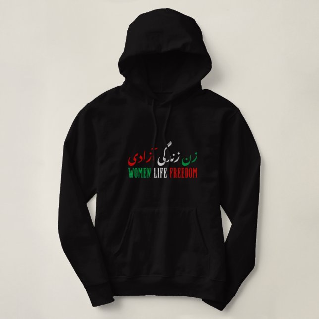 Pull À Capuche Femmes Liberté Chemise Libre Iran Zan Zendegi Aza (Design devant)