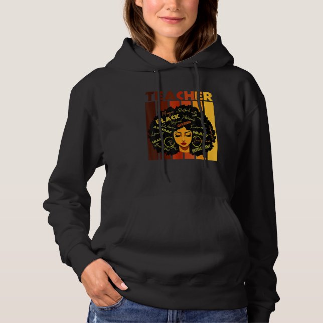 Pull À Capuche Femmes Noires Enseignante Africaine Afro Rétro His (Devant)