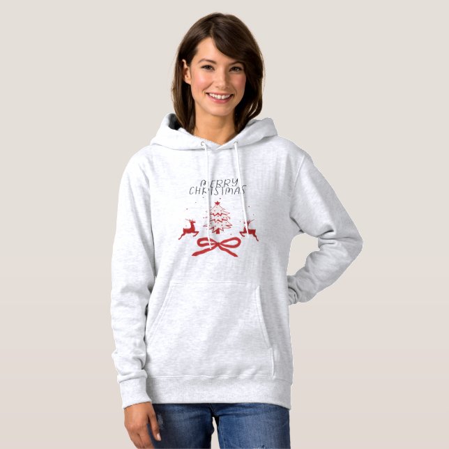 Pull à capuche festif de Noël – Confortable, Amusa (Devant entier)