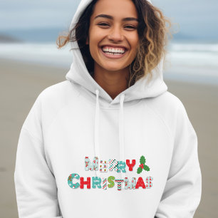 Pull À Capuche Festive Joyeux Noël Vacances