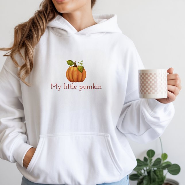 Pull À Capuche Fête de Thanksgiving petite citrouille aquarelle (Créateur téléchargé)