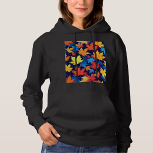 Pull À Capuche Feuilles Colorées D'Automne Sur Arrière - plan Ble