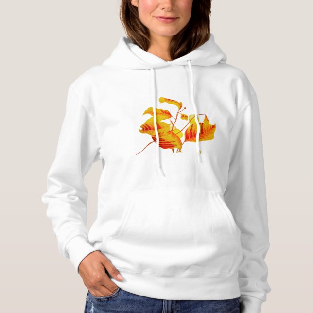Pull À Capuche Feuilles de Dogwood sur Sweatshirt à capuchon de b (Devant)