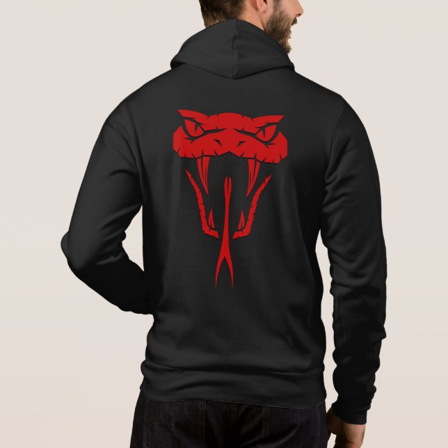Pull À Capuche Fierce Red Snake Face Unisex Zip-Up (Dos)