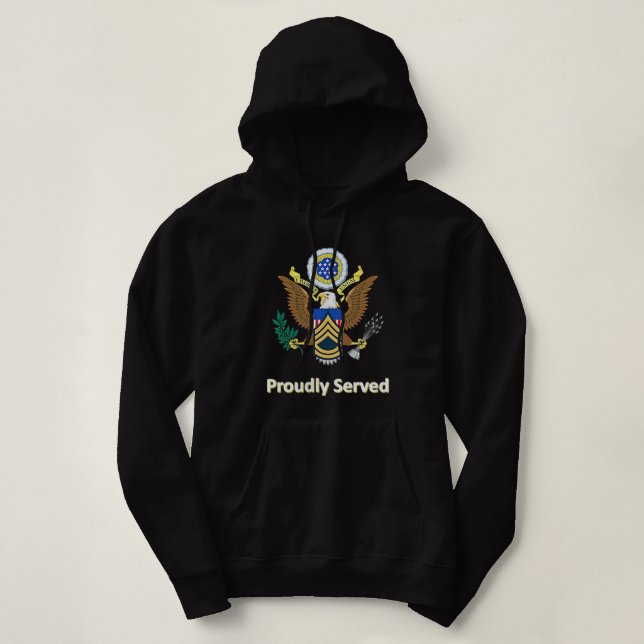 Pull À Capuche Fièrement servi SFC de l'armée retraitée (Design devant)