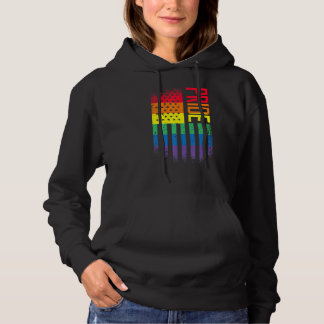 Pull À Capuche Fierté American Flag Rainbow Support Lgbt Lesbian